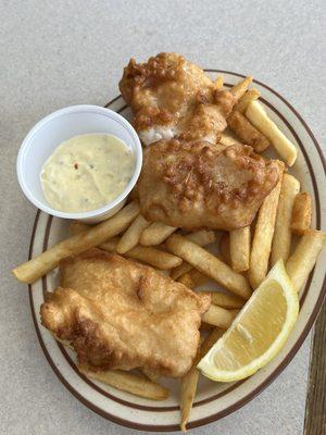 Long Cod fish and chips