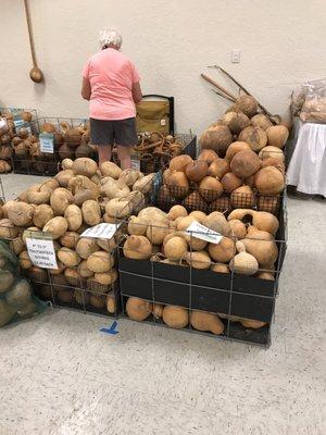 Unfinished gourds for sale too.