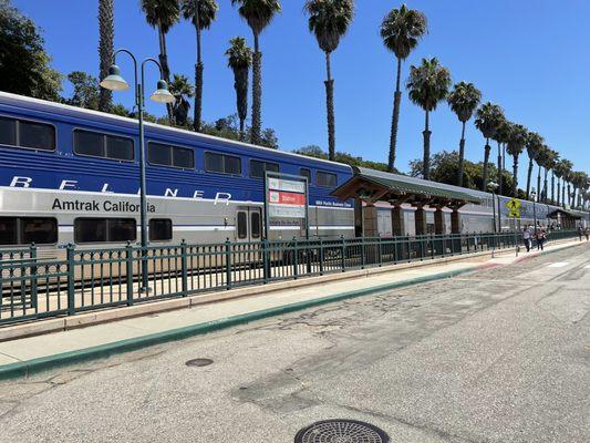 The trains between San Diego and Santa Barbara are comfortable, double- decker. 2 classes Business & coach.