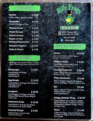 Menu (1 of 2)