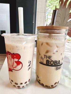 Lychee milk tea & classic milk tea