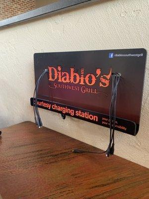 Charging station at table