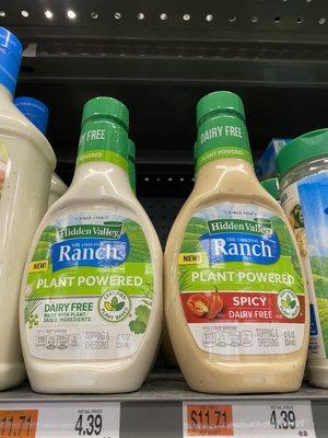 Plant Based Hidden Valley Ranch: regular and spicy.