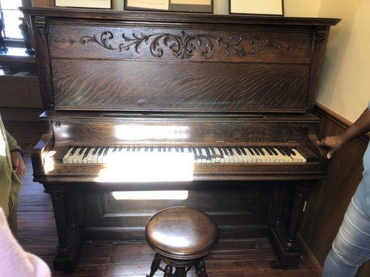 This piano was found in the home. Ma Rainey did not play the piano, but her brother and SIL did.