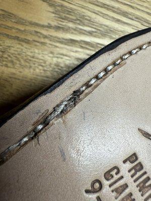 Horrible stitching at sole.