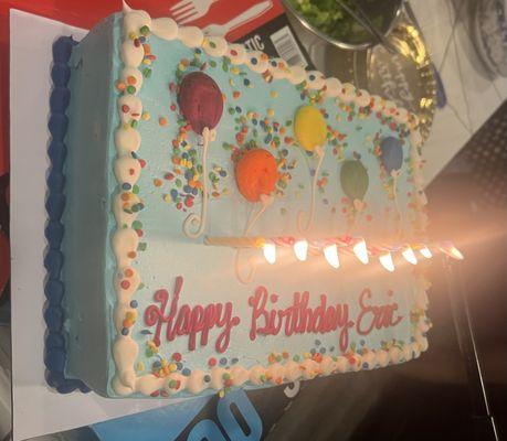 Mint Chocolate Chip ice cream cake with Candles