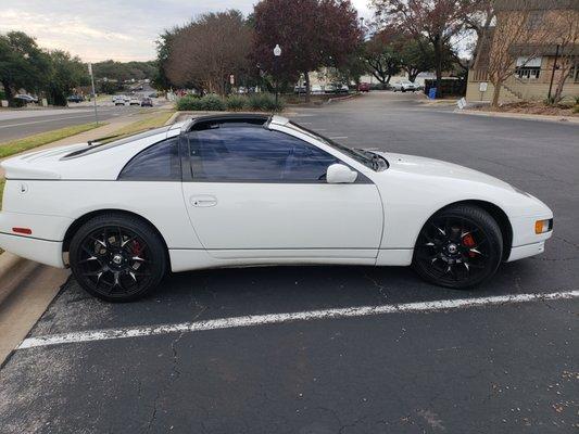 300ZX with Goodyear tires from Lambs.  They keep my tire pressure just right.  Car has never handled better