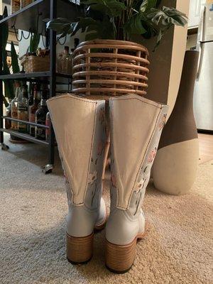 Altered leather boots