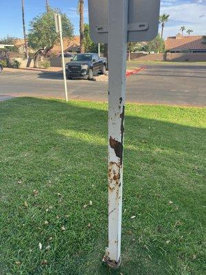 Rusting pools at every entrance