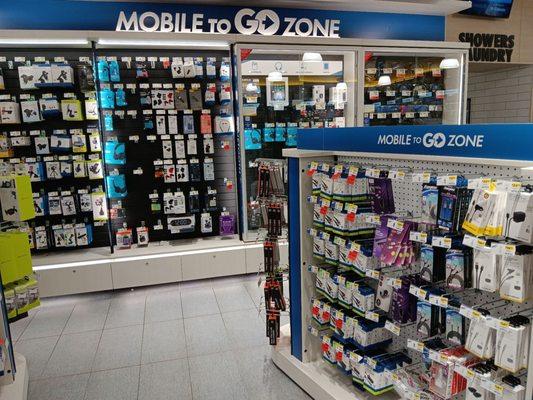 All kinds of cellphone accessories  near the Truckers area.