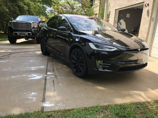 TESLA MODEL X WASHED AND WAXED