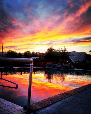 sunset over Mundo Pool