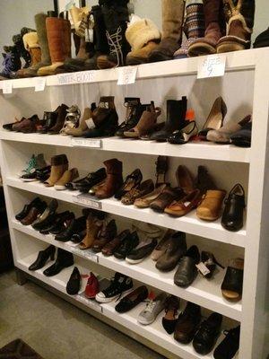 Shoe area, cute, organized, and well lit!