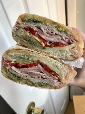 "The wife" - ham, cheese, peppers, artichoke and pesto