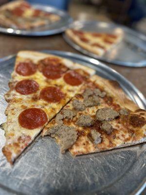 Lunch special with two one topping slices. Pepperoni and Meatball