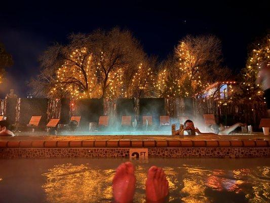 View from the hot tub. Fun vibe.