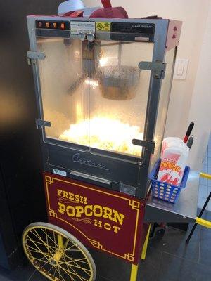 Old school popcorn while waiting for an oil change!  Not too bad.