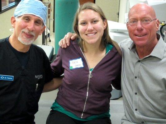 Dr. Glass & Dr. Tooma and his daughter after her Lasik surgery @Nvision.eye.centers