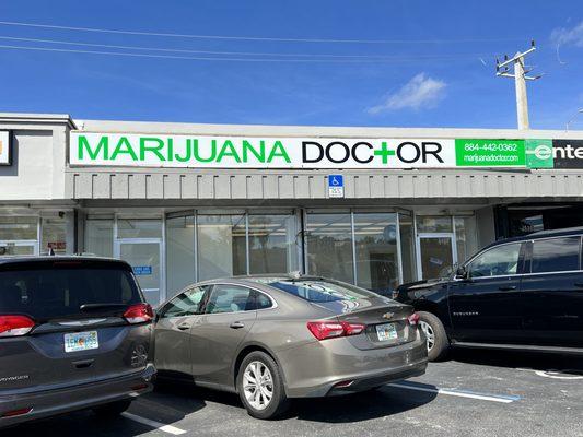 Marijuana Doctor South Miami Florida medical cannabis card evaluation clinic exterior + parking