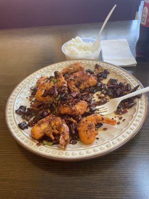 Crispy Shrimp w. crushed chili