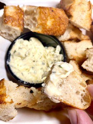 Bread plate with whipped herbed butter