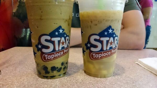 Cappuccino with pearls & milk tea with pudding, Star Tapioca