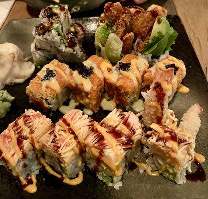 American Dream, Spicy Girl, Spider Roll and Eel + Avo. Top pick: Spicy Girl.