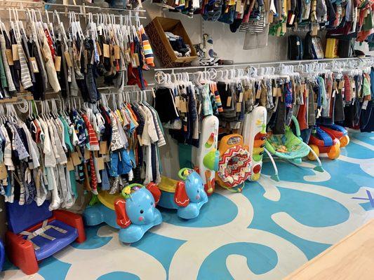 Lots of boy clothing for infants, toddlers, and some bigger kids.