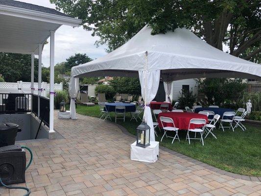 40 x 40 tent for my Pops Memorial party. Thank you Justin and Anne for all your help putting this together! You guys are the best!