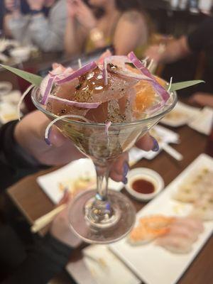 Mixed Sashimi in a Martini Glass