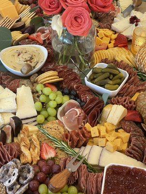 Grazing Table- variety of meats, cheese, fruit, crackers