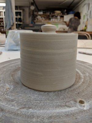 bmix lidded jar about to go into the wet room