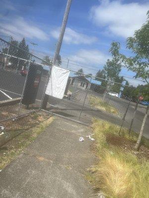 Opening the gates so wide that people of ADA cannot get down the sidewalk