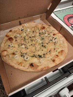 Seafood pizza