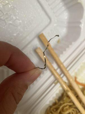 Wire found in noodles.