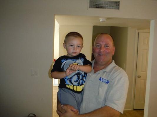 Me and my cute little grandson "Riley the spot maker"