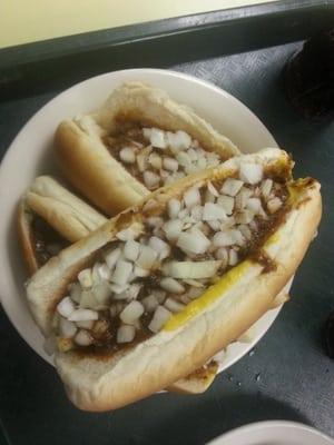 Coney island style hot dog