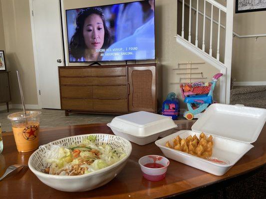 Vermicelli and crab rangoons