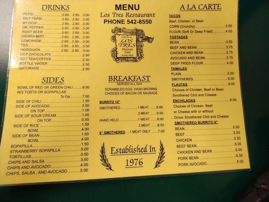 Front menu