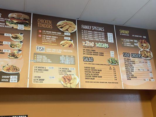 Updated menu since September 20204