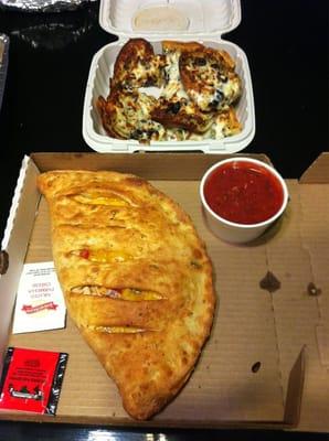 Chipotle chicken calzone.