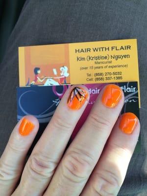 $15 with Manicurist Kristine Nguyen at Hair With Flair.  Happy Halloween!