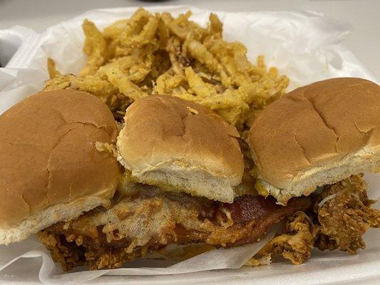 Bird Dog Sliders  Onion Rings