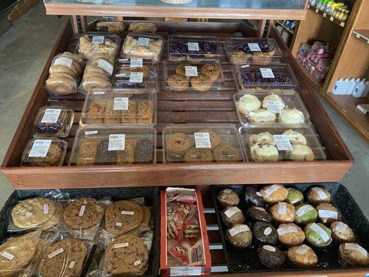 The baked goods/pastries that are baked daily