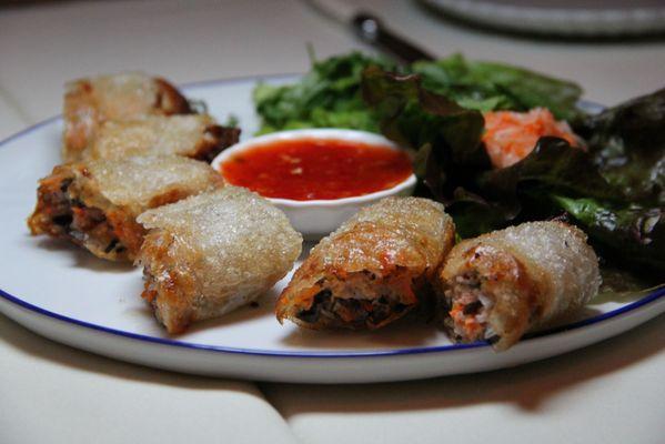 Crispy Egg Rolls (Chả Giò) pork, shrimp, mushroom, mung bean noodle, fish sauce, tway ploy