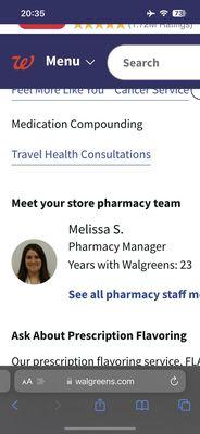 Melissa S. The worse pharmacist / pharmacy manager on this planet