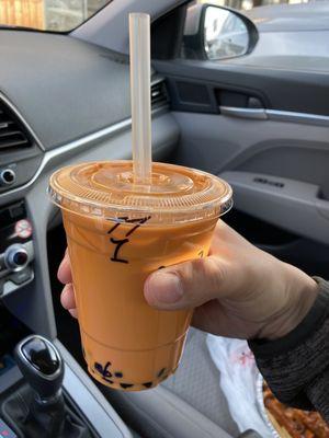 Thai tea with boba (medium size)