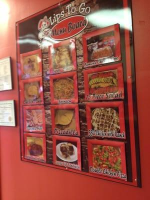 Menu with photos for the dopes who can't read...or maybe for new customers!  Yeah that's it!