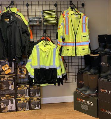 Hi-Vis Clothing, Dewalt Heated Jackets, Dryshod Work Boots, Boot Dryers... and more!