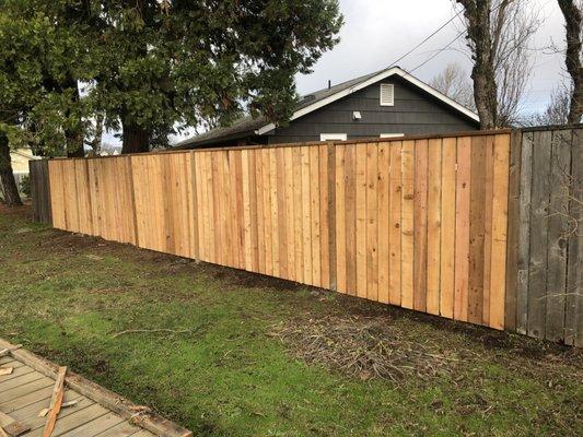 Fence post install, repair broken old fence.